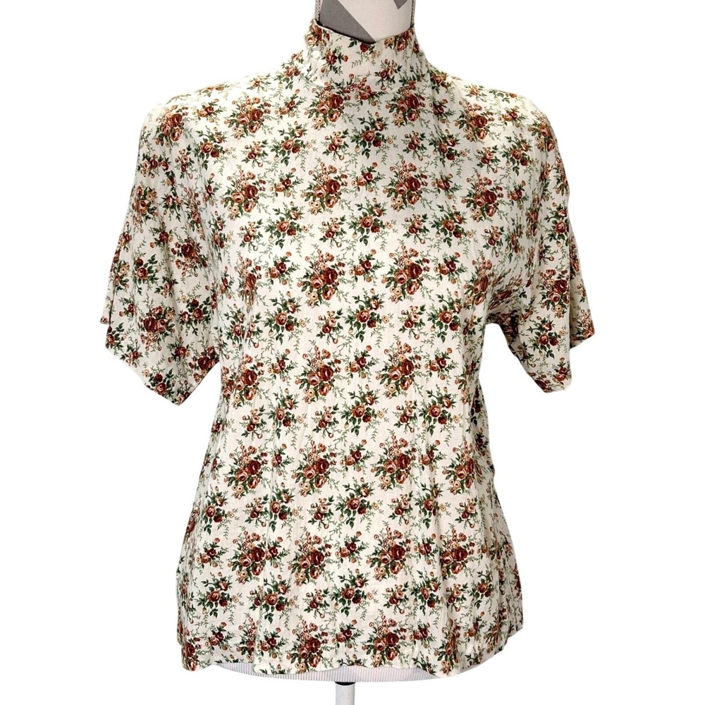 VTG LIMITED EXPRESS Floral Short Sleeve‎ Button Back Cottagecore Women's Size S